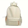 beige student backpack