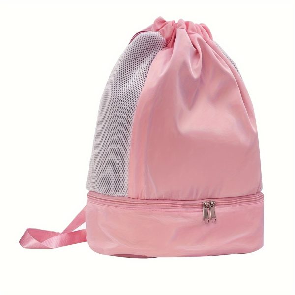 Pink Outdoor Drawstring Backpack.