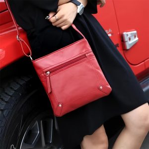 red women's handbag
